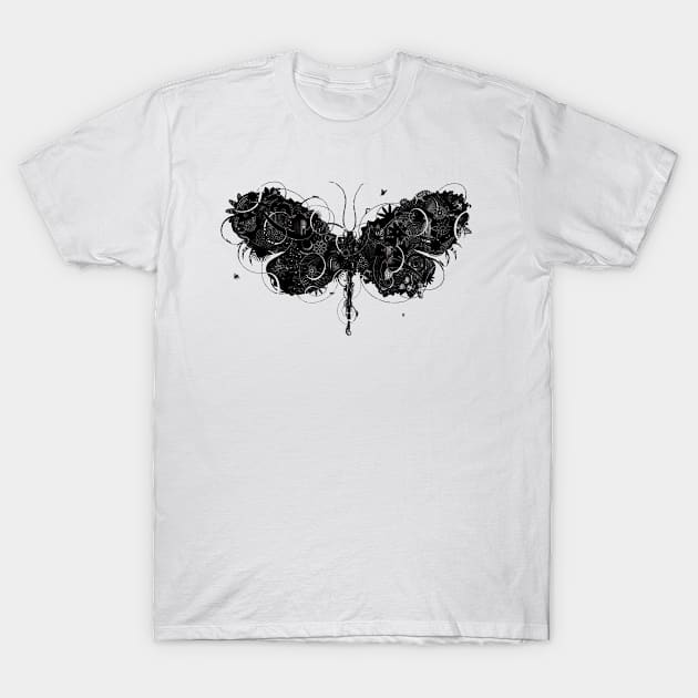 Butterfly No.3 b/w T-Shirt by The Nature of Things
